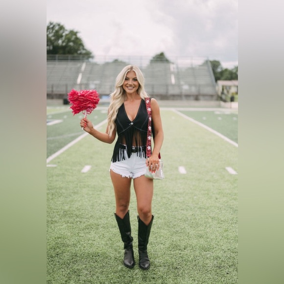 Fringe Denim Vest - Black - Picture 5 of 5